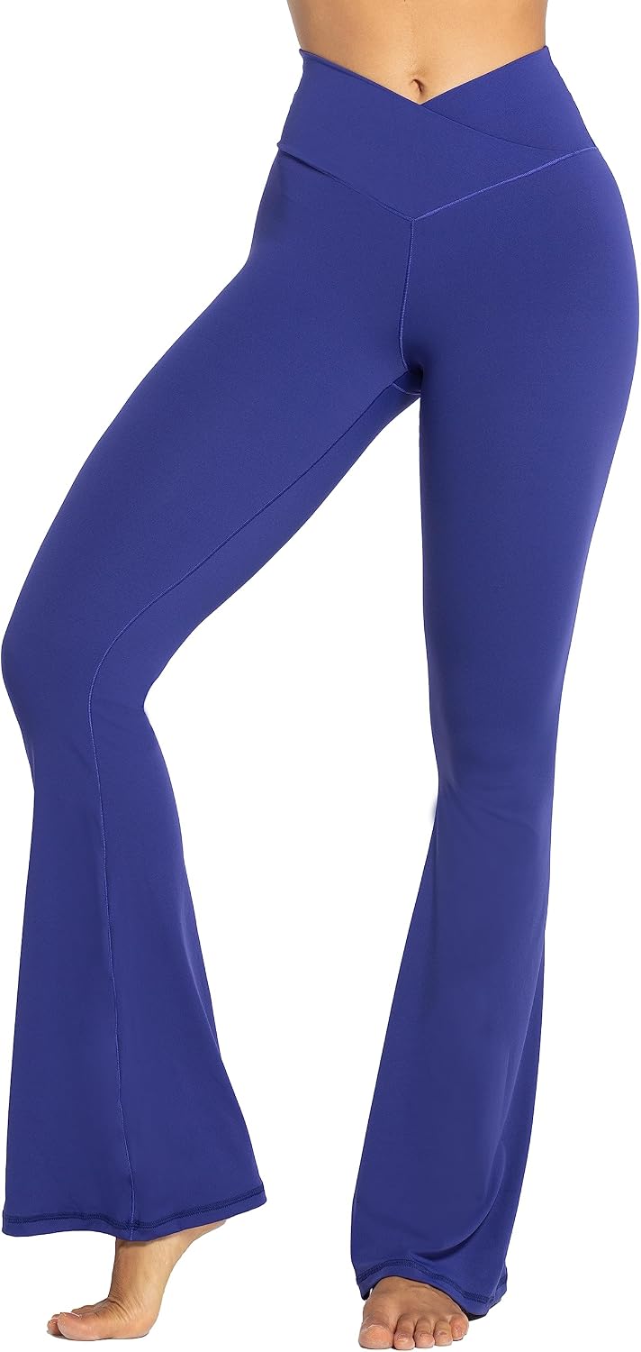 Sunzel Flare Leggings for Women, Crossover Yoga Pants with Tummy Control