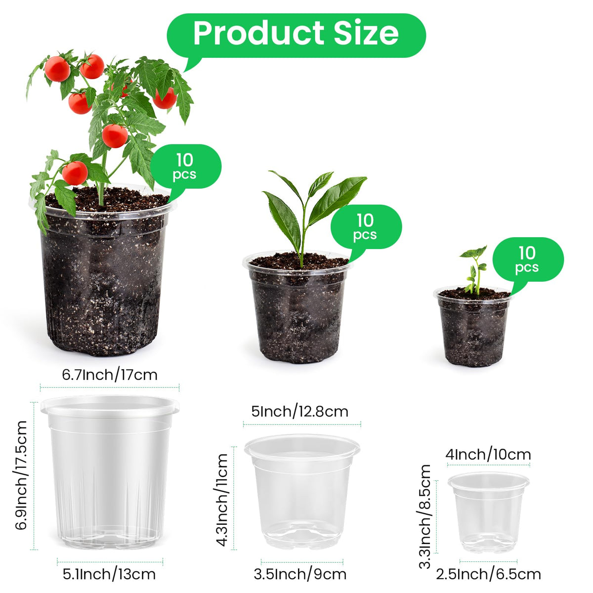 Bluepro Clear Nursery Pots with Humidity Domes, 4 Inch, 30-Pack Father Jim Norris notebooks