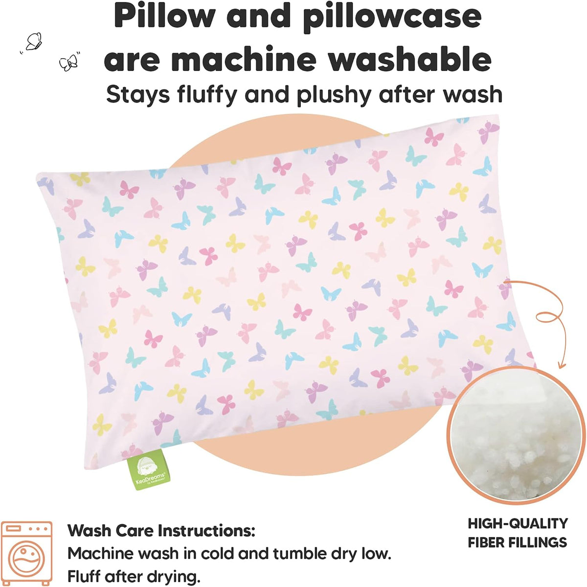 Toddler Pillow with Pillowcase, 13x18 My Little Dreamy Pillow (ABC Land)