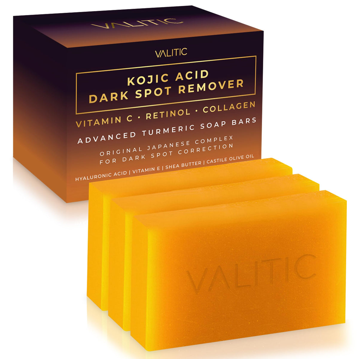 VALITIC Kojic Acid Dark Spot Remover Soap Bars, Turmeric Bar Soaps 2 Pack Father Jim Norris notebooks