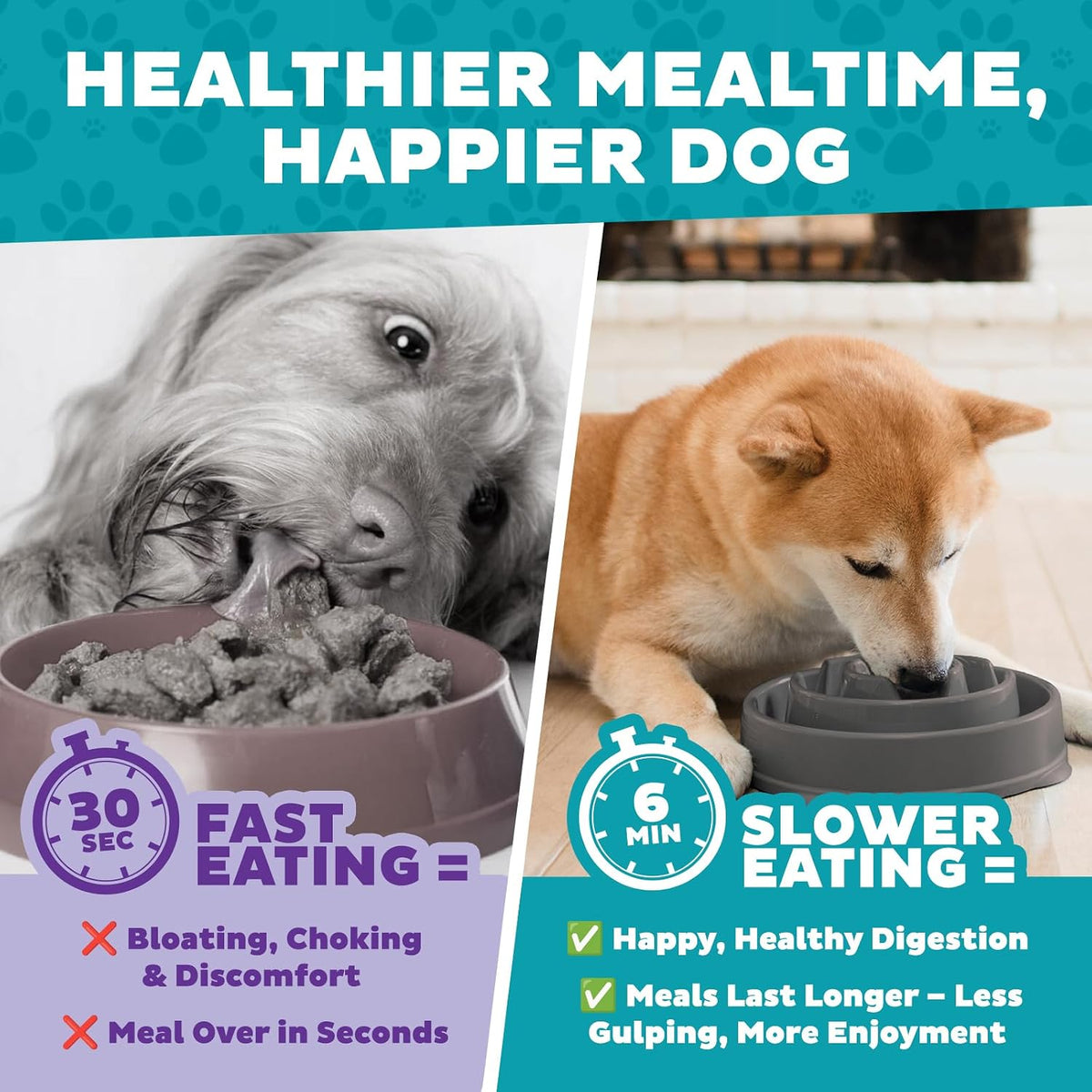 Outward Hound Fun Feeder Slo Bowl Dog Slow Feeder, Notch, Blue, 8.8"
