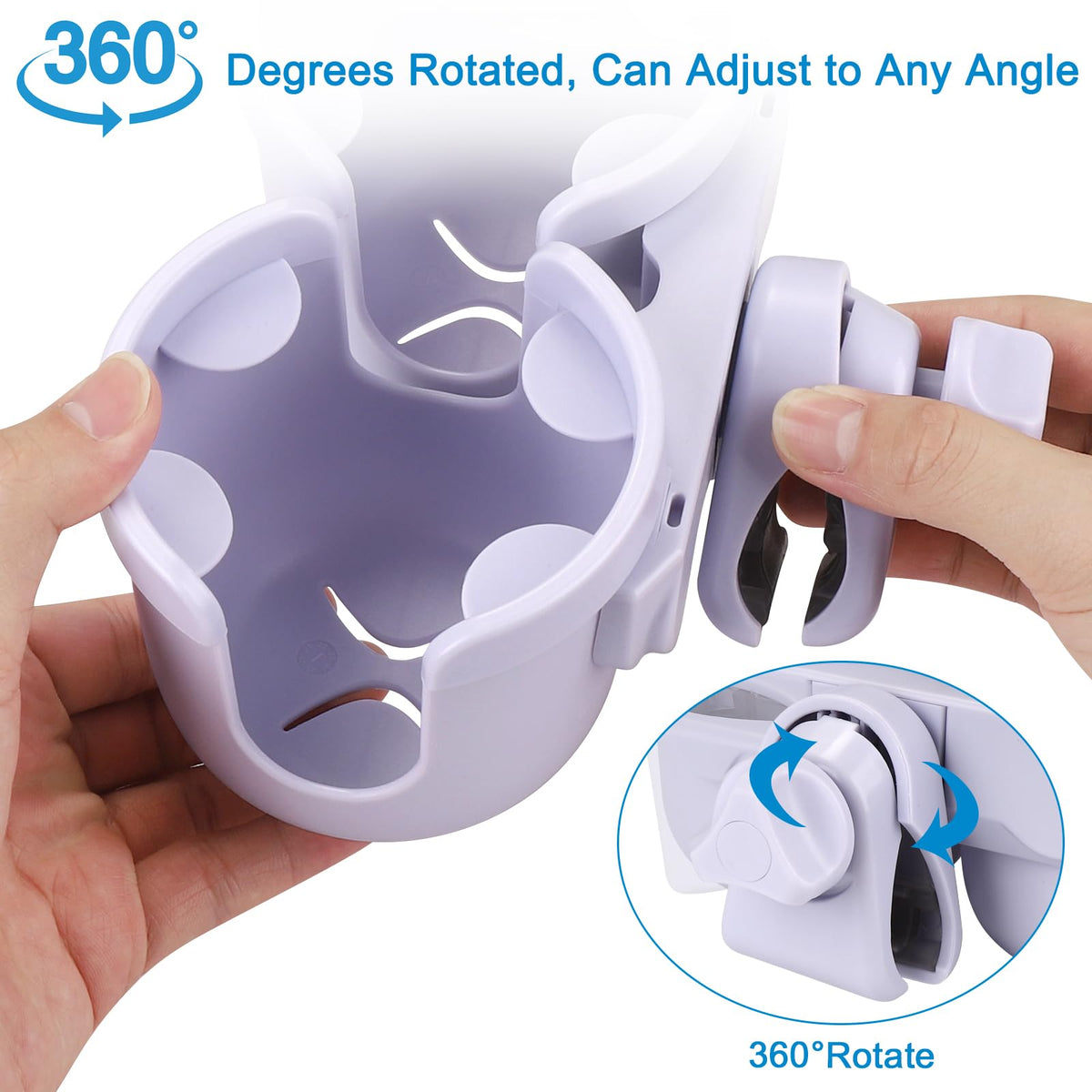 Accmor Stroller Cup Holder with Phone Holder, Bike Cup Holder, Walker Scooter Wheelchair Cup Holder Attachment, Universal Cup Holder for Uppababy Graco Strollers