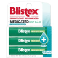 Blistex Medicated Mint Lip Balm SPF 15, 24 Hr Moisture, 0.15 oz, 3 Count