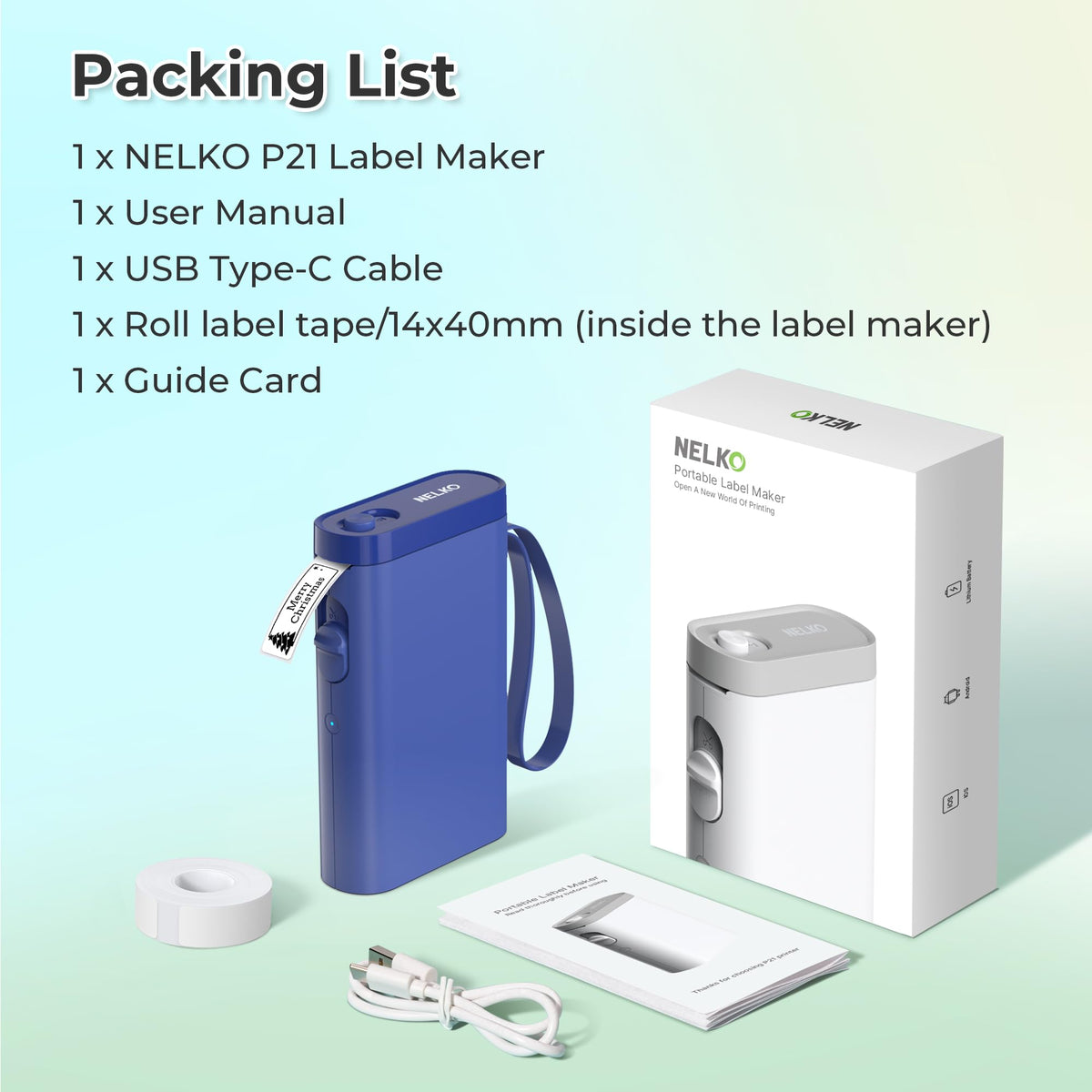 Nelko P21 Label Maker Machine with Tape, Bluetooth Label Printer, White Father Jim Norris notebooks