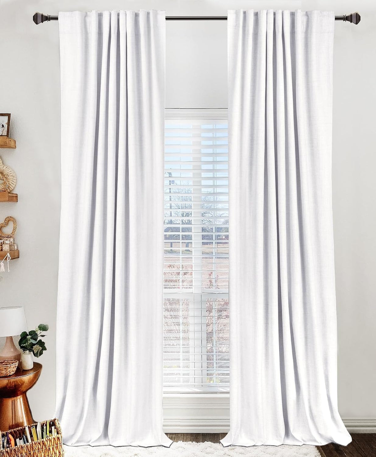Blush Pink Total Blackout Sliding Door Curtains 96 Inches Long