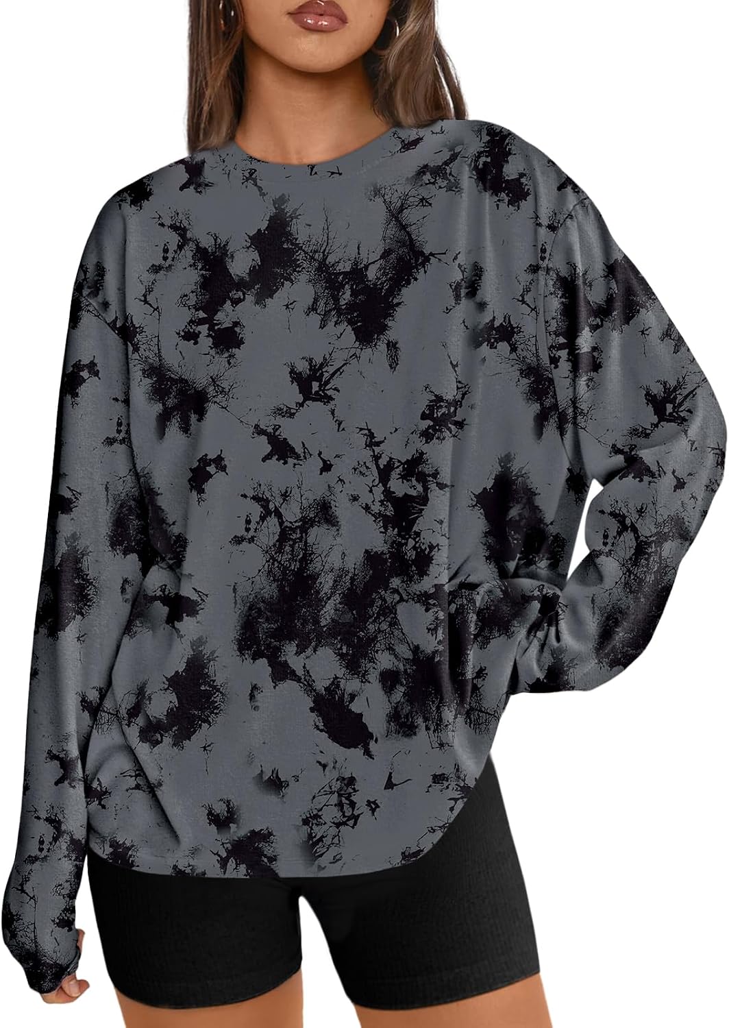 Trendy Queen Womens Oversized Long Sleeve Shirts Fall Tops 2026 Basic Tee
