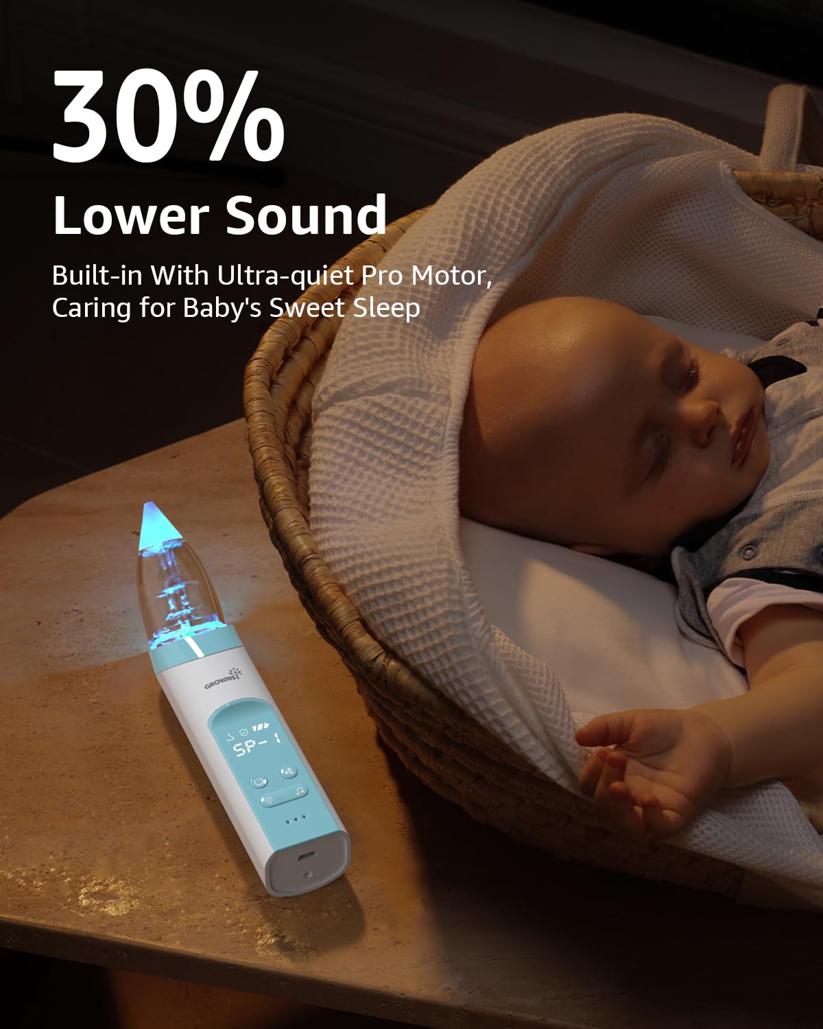 GROWNSY Baby Nasal Aspirator, Electric Nose Sucker, Powerful Suction,Grey