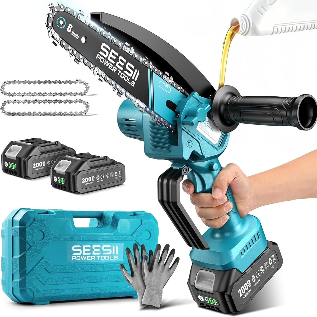 SEESII Flagship 8-Inch Cordless Mini Chainsaw, Upgraded Brushless Motor Father Jim Norris notebooks