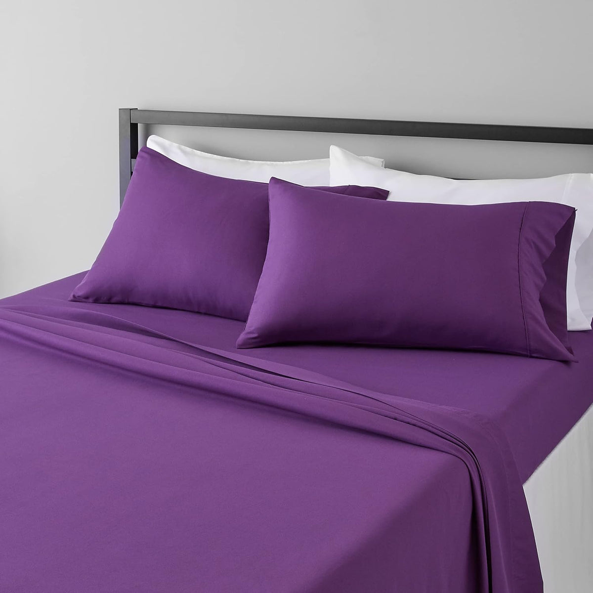 Amazon Basics Lightweight Super Soft Breathable Wrinkle-Resistant Microfiber 4-Piece Bed Sheet Set