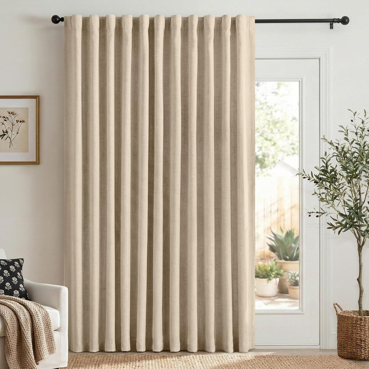 Blush Pink Total Blackout Sliding Door Curtains 96 Inches Long