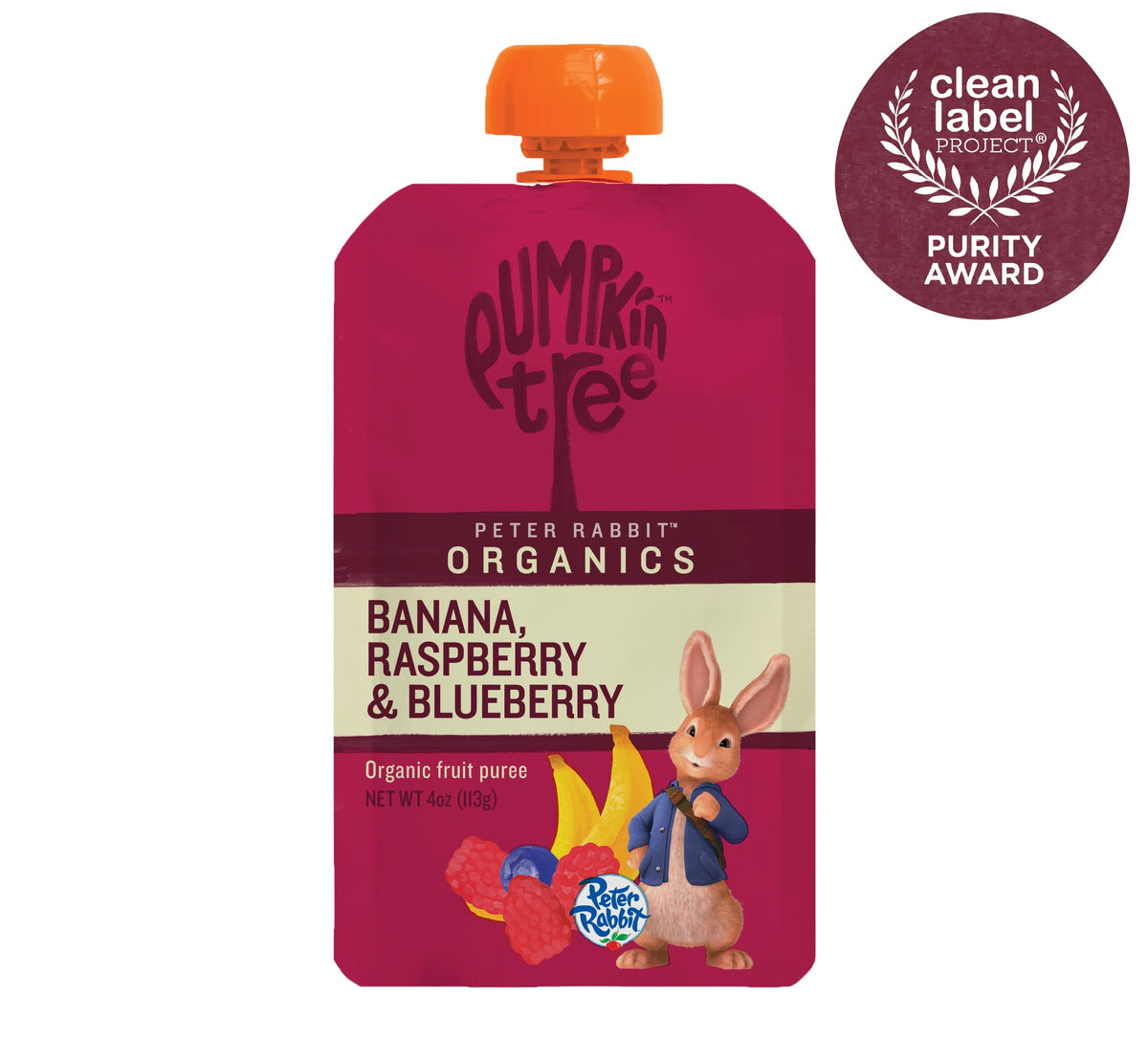 Pumpkin Tree Peter Rabbit Organics Strawberry and Banana Pure Fruit Snack, 4 Ounce (Pack of 10)