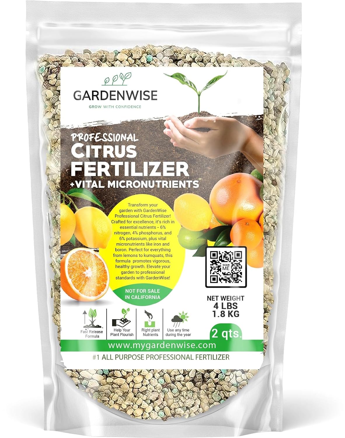GARDENWISE 6-3-0 All-Purpose Professional Eco-Friendly Slow-Release Nitrogen Fertilizer with Iron & Calcium,Non-Burning, Enhances Soil Structure,for Indoor&Outdoor Plants,Vegetable Gardens (2 QUARTS) Father Jim Norris notebooks