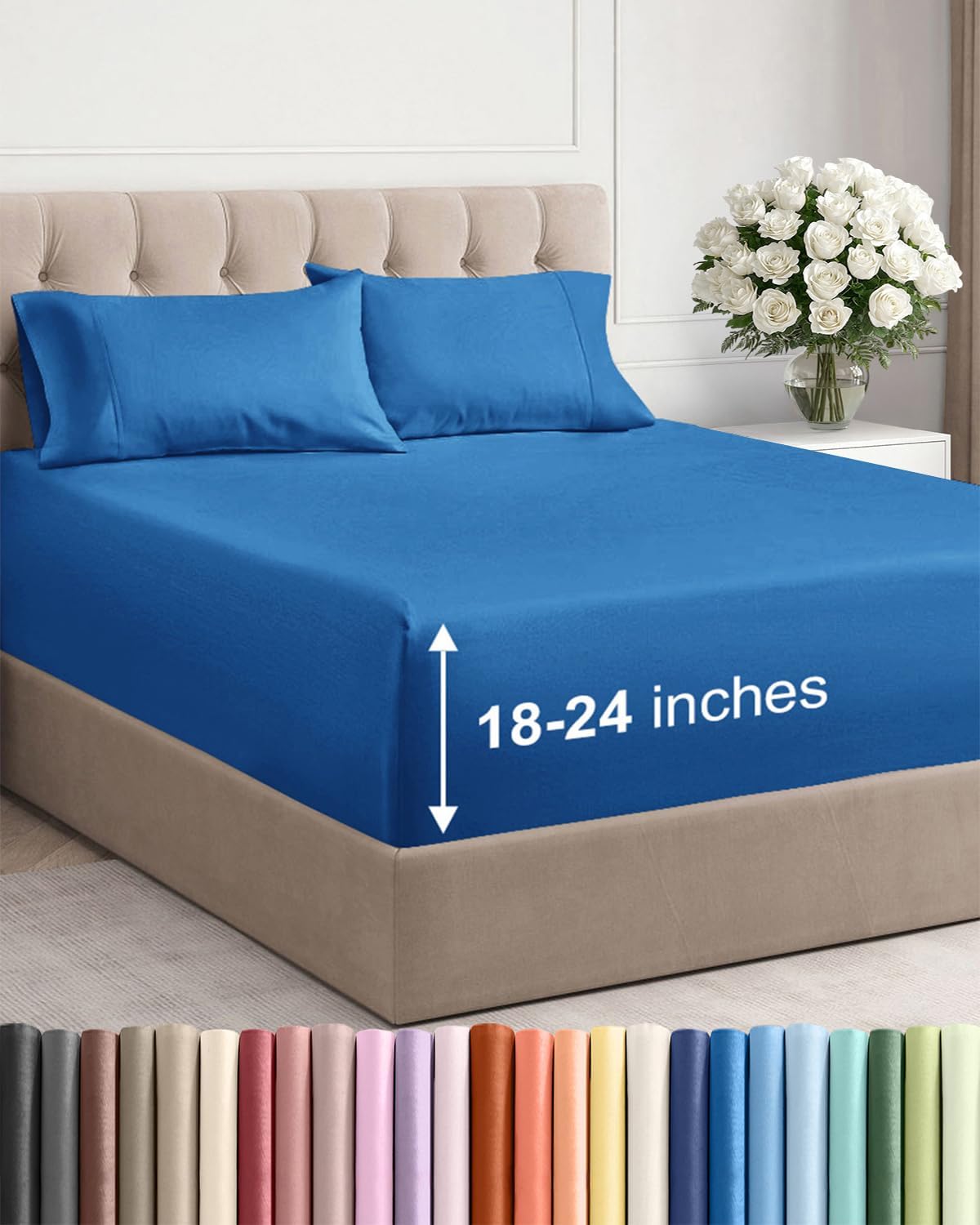 CGK Extra Deep Twin XL Sheet Set - 4pc College Dorm Room - Coral