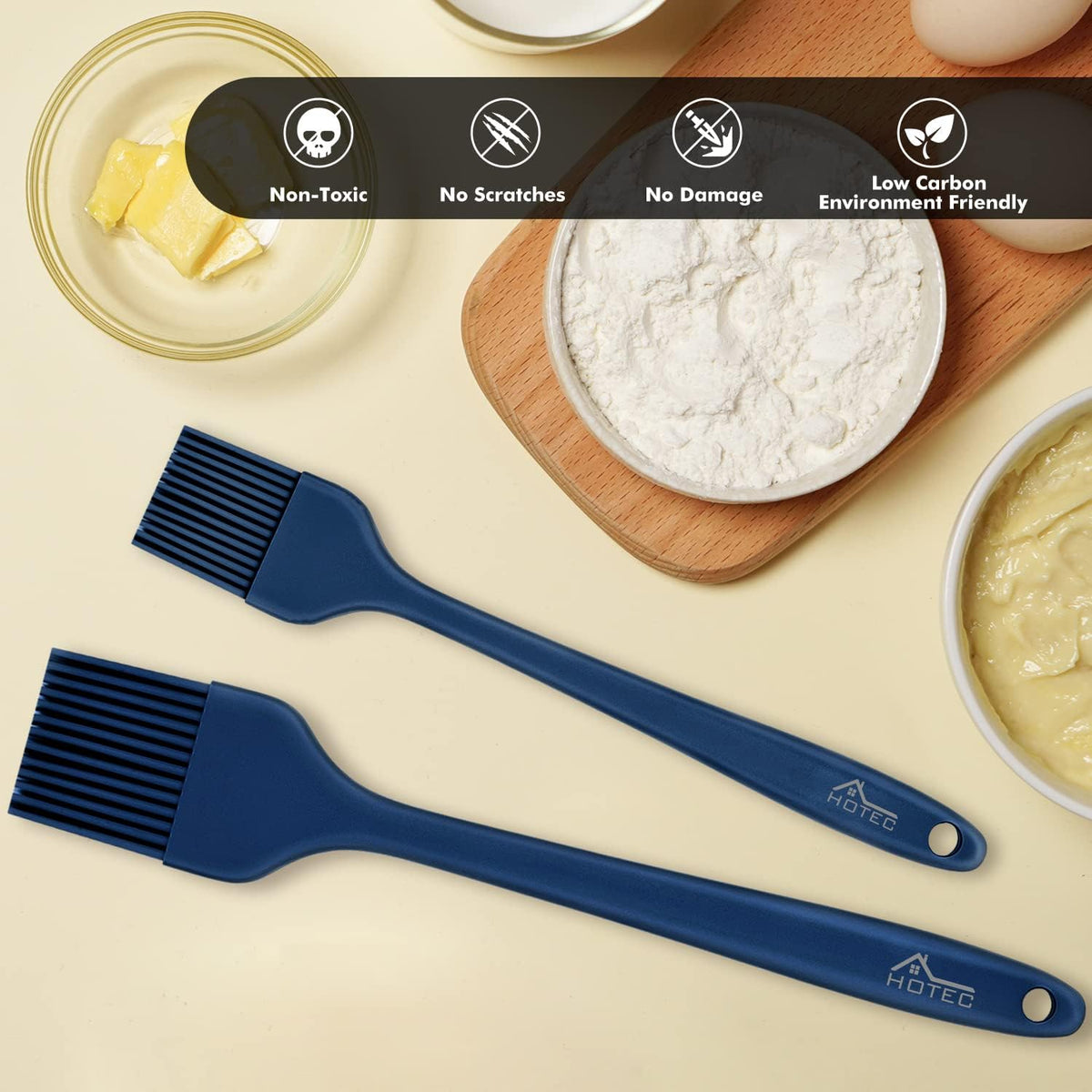 HOTEC Silicone Basting &Pastry Brushes BPA Free, Classic Blue 2 Father Jim Norris notebooks