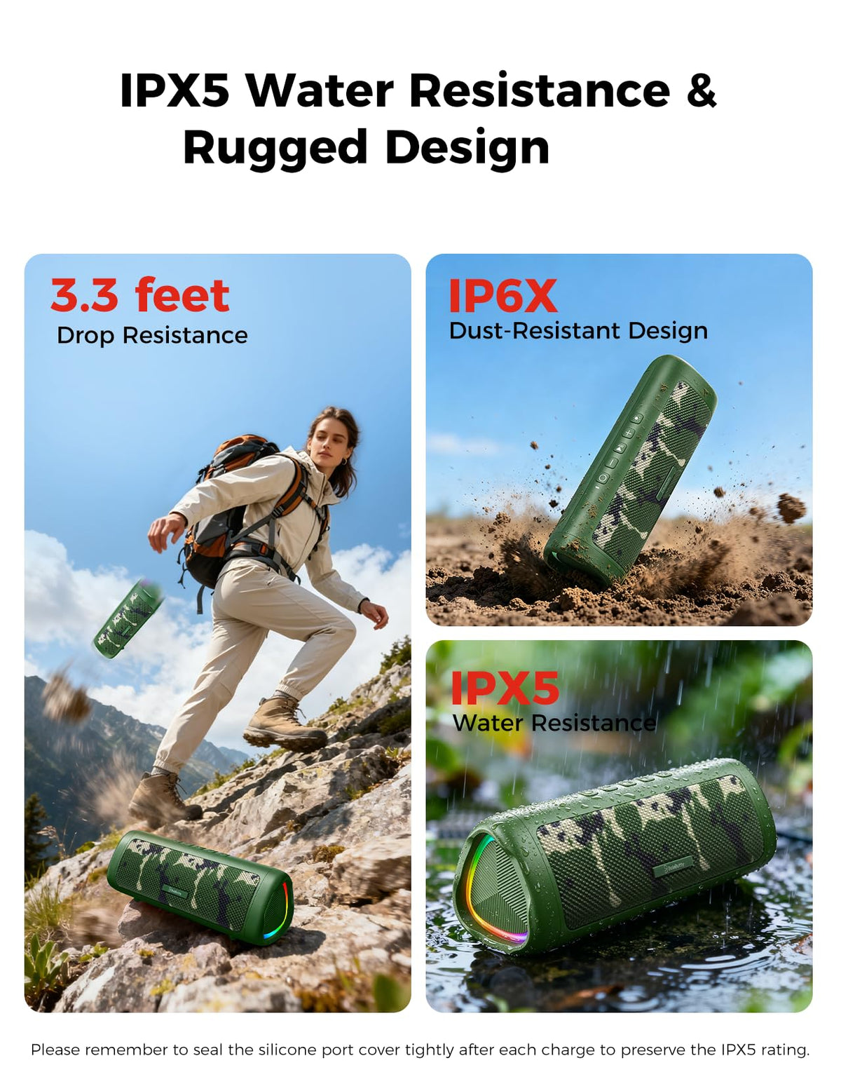 Bluetooth Speaker, 20W HD Sound, Portable Wireless, IPX5 Waterproof, Up to 24H Playtime, TWS Pairing, for Home/Party/Outdoor/Camping/Beach Essentials, Electronic Gadgets, Birthday Gift (Black) Father Jim Norris notebooks