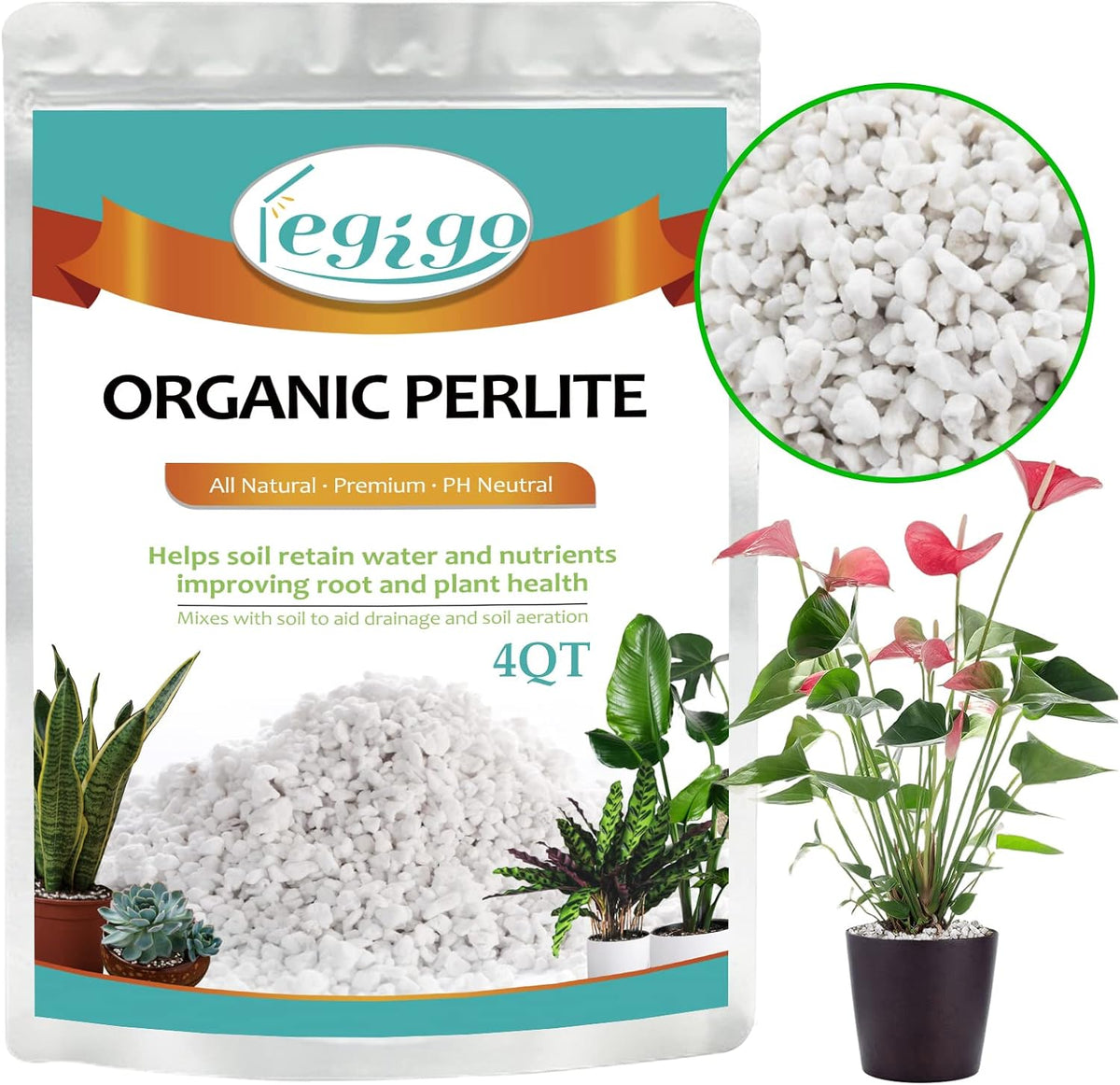 Legigo 4 Quarts Organic Perlite for Plants Indoor, Soil Mix Amendment Father Jim Norris notebooks