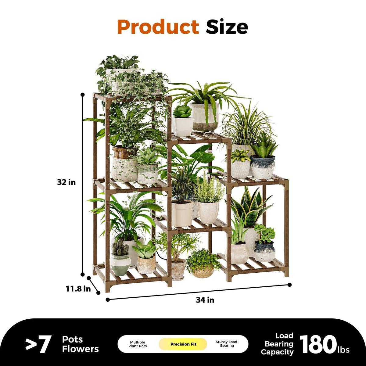 Bamworld Plant Stand Indoor with Flower Fairy Lights Battery Plant Shelf Father Jim Norris notebooks