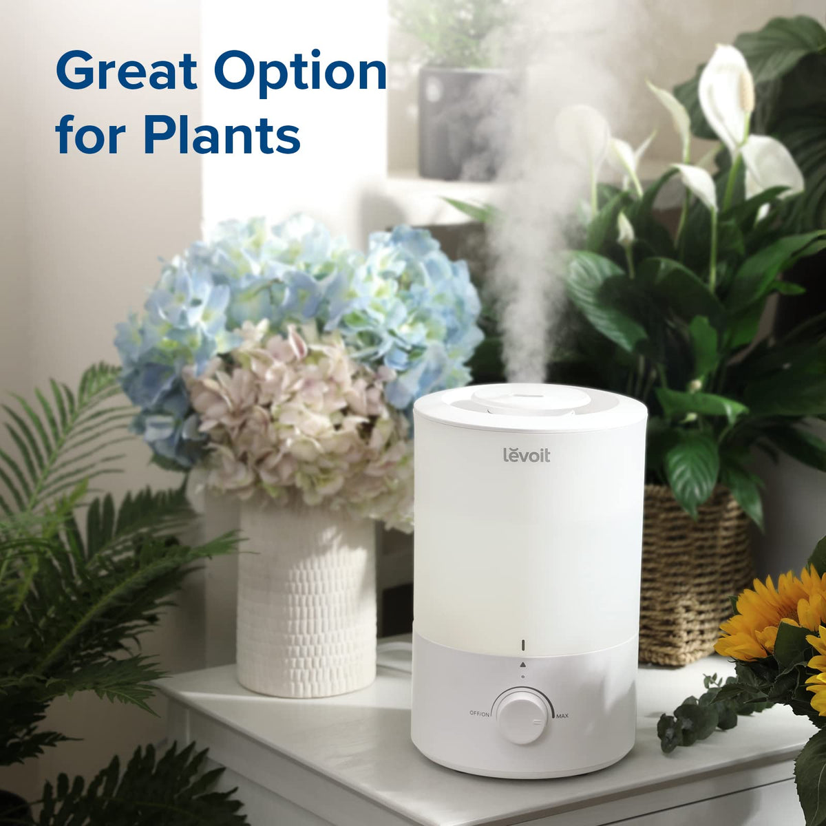Levoit Humidifiers for Bedroom, Dishwasher Safe, Blue Light-Safe, 3.2L