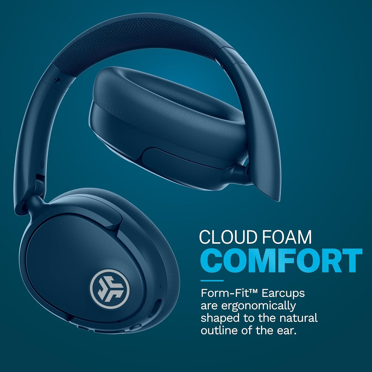 JLab JBuds Lux ANC Wireless Over-Ear Headphones, Limited Edition Navy Father Jim Norris notebooks