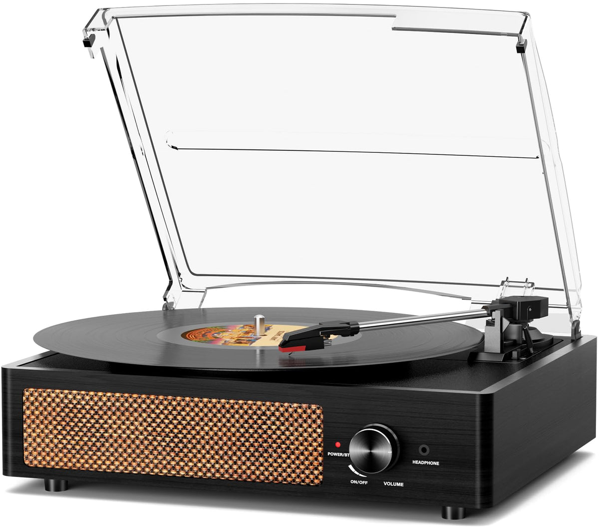 Vinyl Record Player Turntable with Built-in Bluetooth Receiver & 2 Stereo Speakers, 3 Speed 3 Size Portable Retro Record Player for Entertainment and Home Decoration Father Jim Norris notebooks