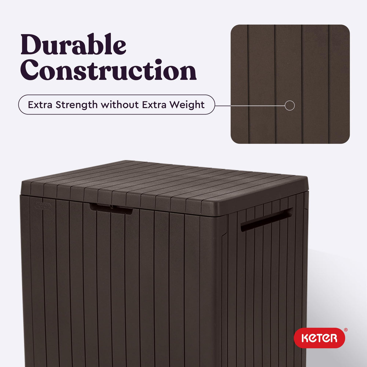 Keter City 30 Gal Outdoor Storage Box and Patio Side Table Father Jim Norris notebooks