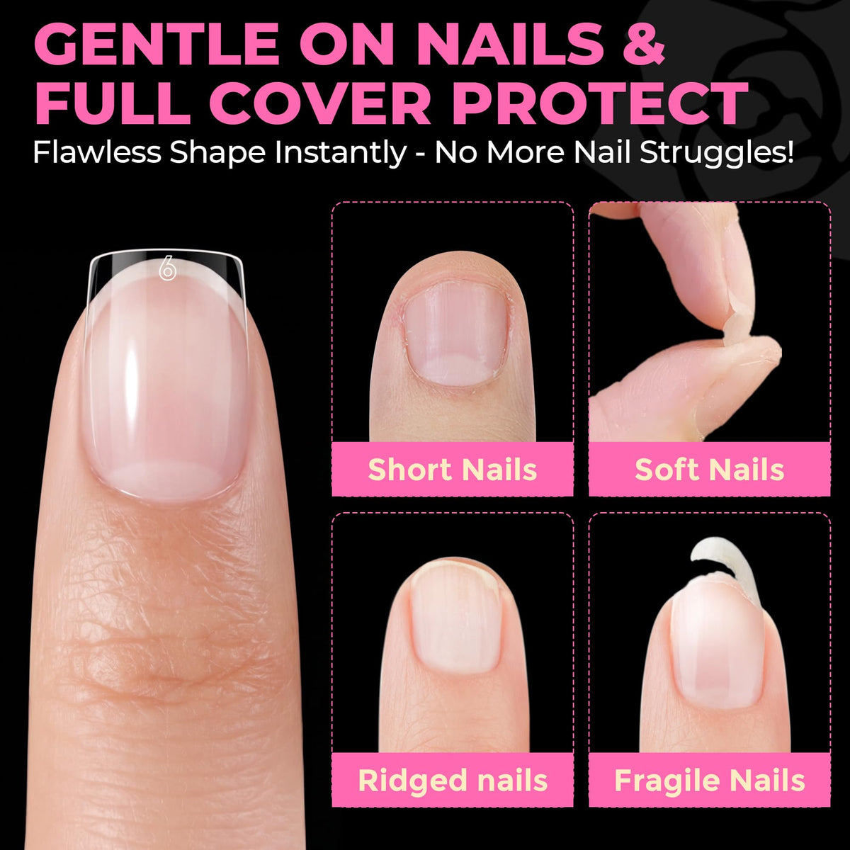 UNA GELLA Short Almond Nail Tips 504PCS Short Fake Nails Soft Press Ons