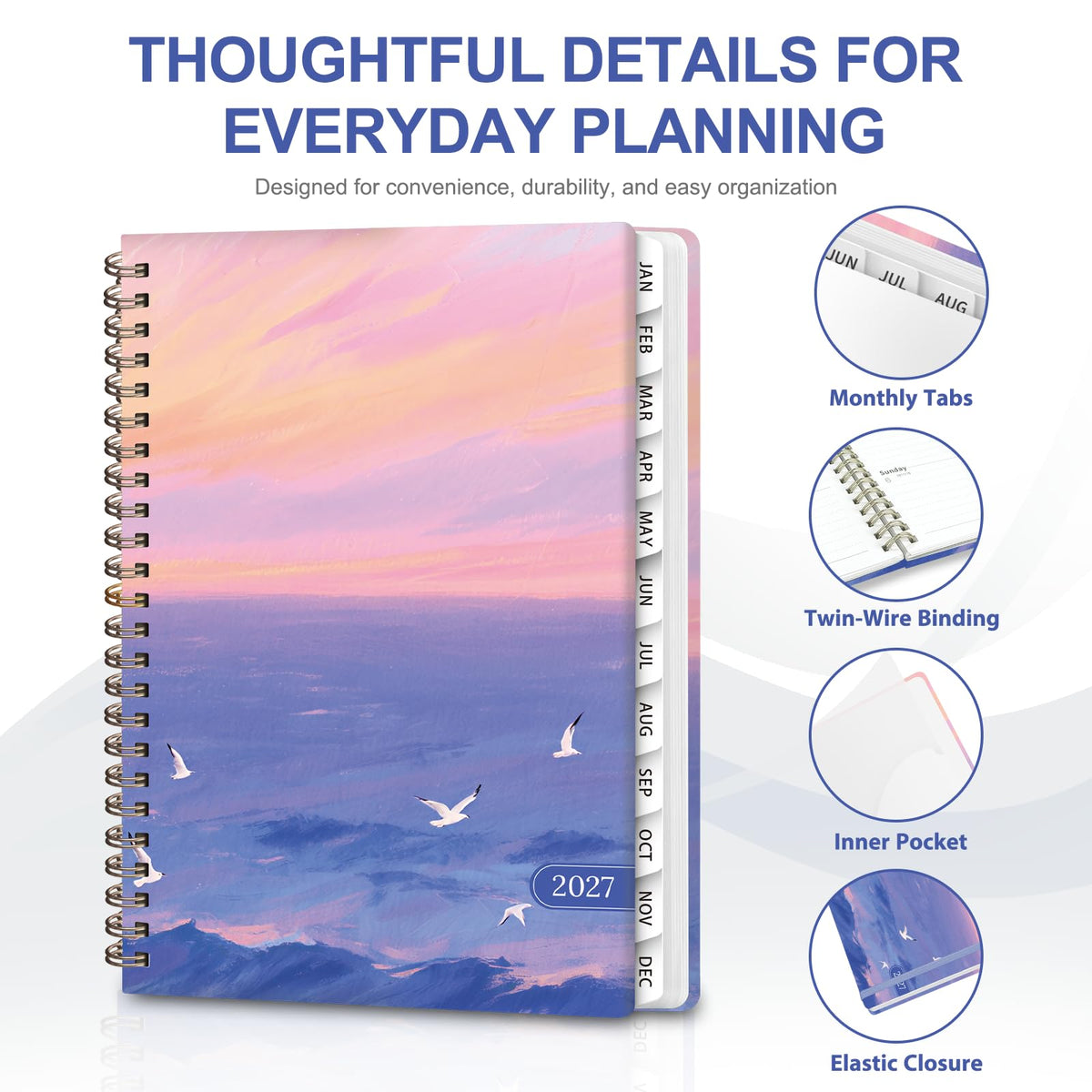 2027 Planner, Weekly and Monthly Calendar Planner Book, A5(6.3'' x 8.5'') Father Jim Norris notebooks