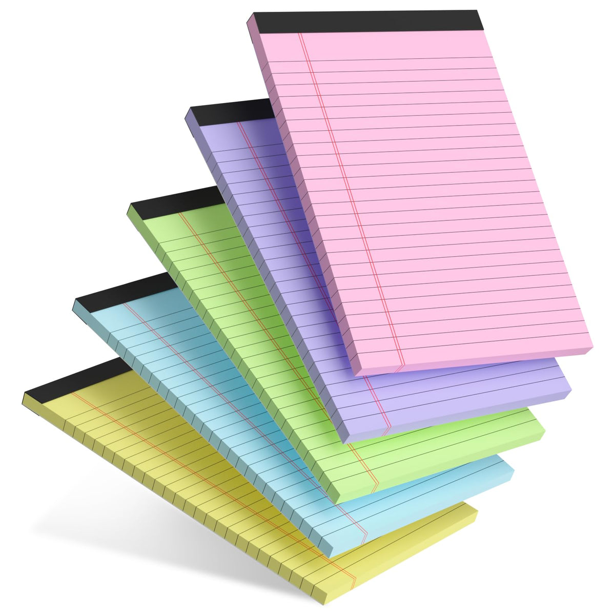 AILZFEI 6pcs Small Note Pad 5x8 College Ruled Legal Pads Paper Notepads 6 Pack Study Back Writing Pads 5 x 8 Legal Pads Perforated Narrow Ruled Pads of Paper White Father Jim Norris notebooks