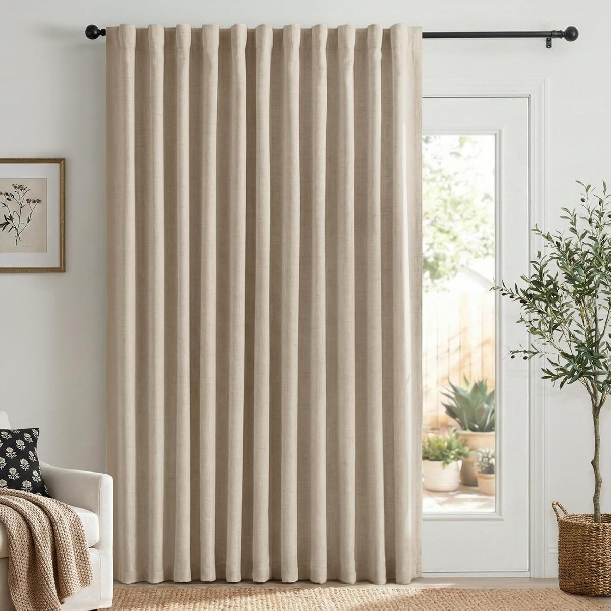 Blush Pink Total Blackout Sliding Door Curtains 96 Inches Long