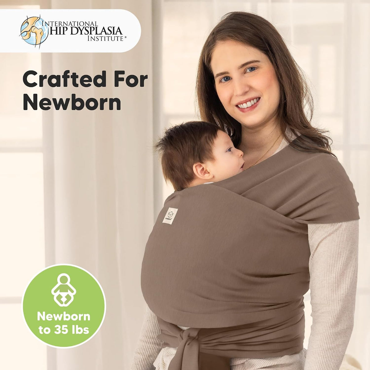 KeaBabies Baby Wrap Carrier, All in 1 Original Baby Carrier, Trendy Black