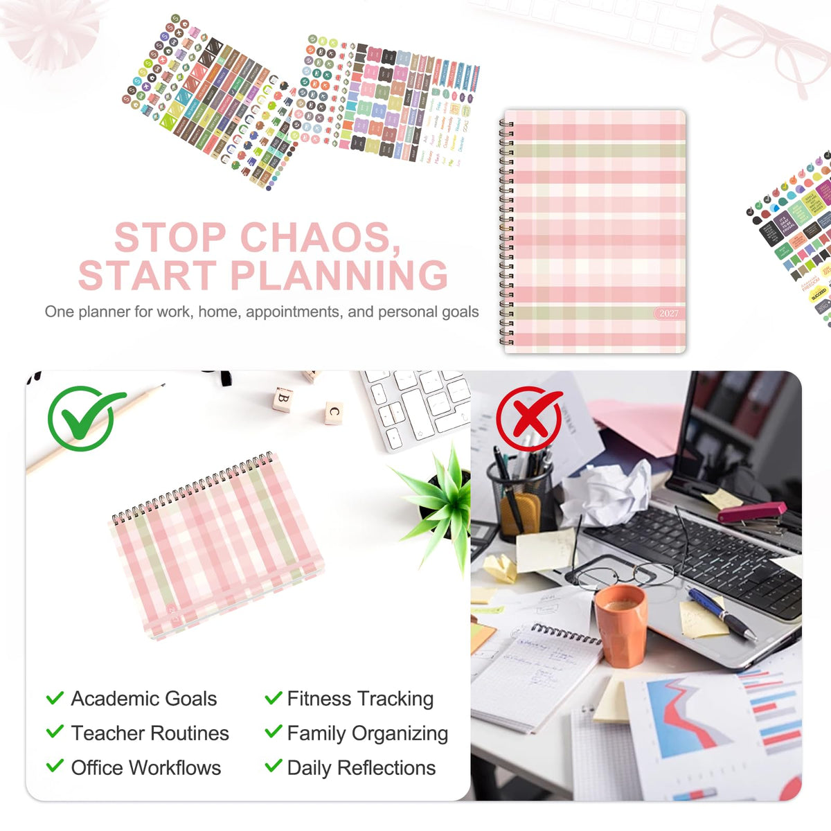 2027 Planner, Weekly and Monthly Calendar Planner Book, A5(6.3'' x 8.5'') Father Jim Norris notebooks