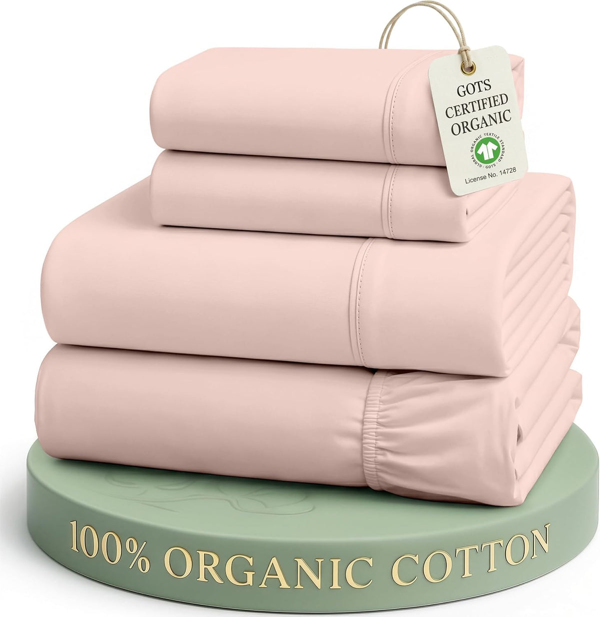 LANE LINEN California King Sheets 100% Organic Cotton 4pc Percale - White