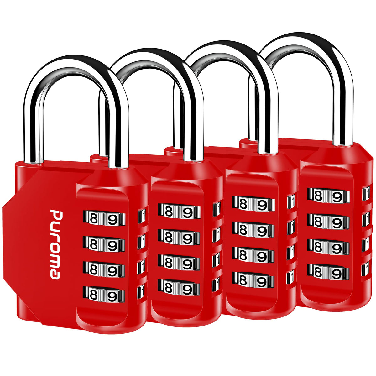 Puroma 2 Pack Combination Lock Locker 4 Digits Combo Padlock Gym Black