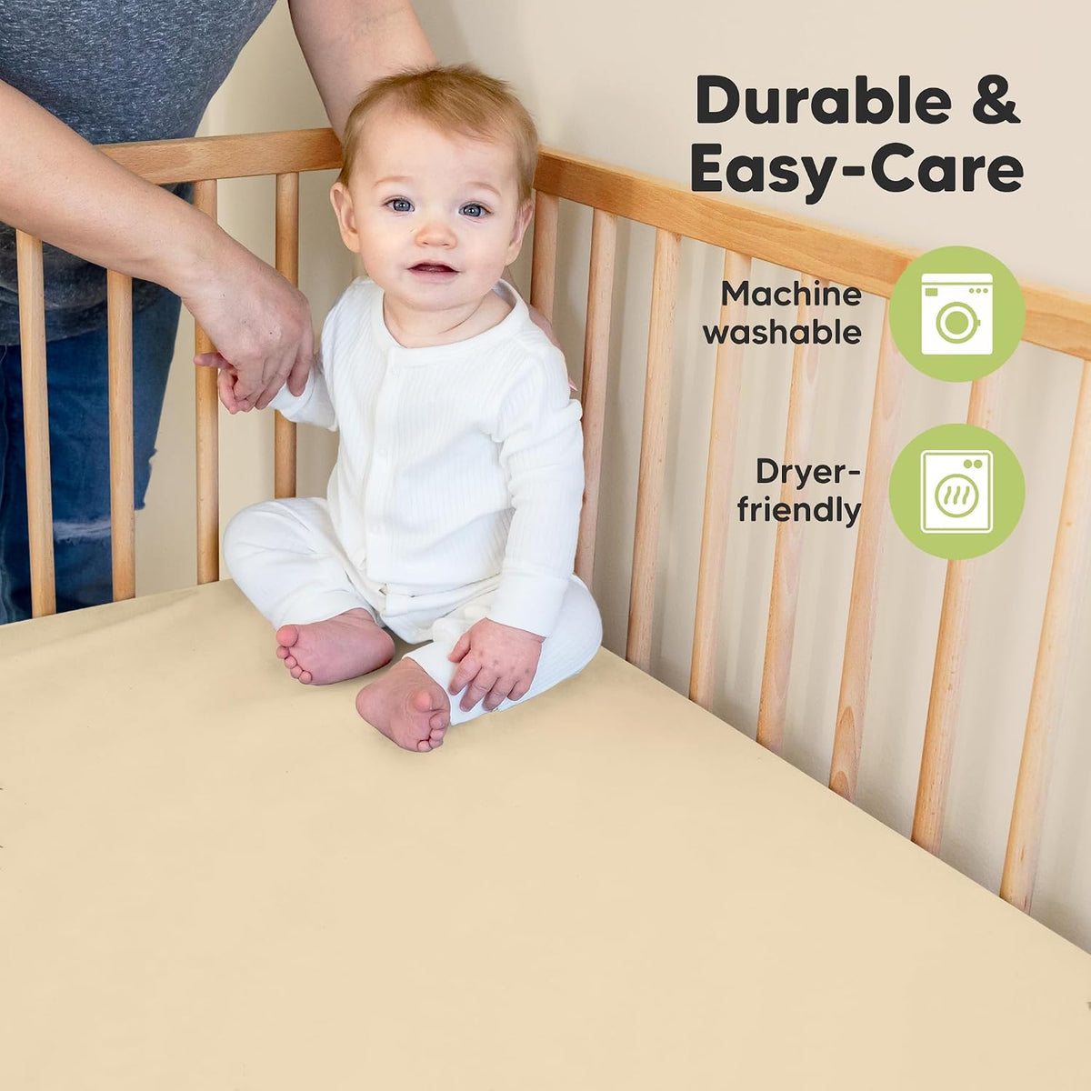 KeaBabies 2pk Organic Cotton Crib Sheets for Boys Girls 52x28, ABC Land Sky