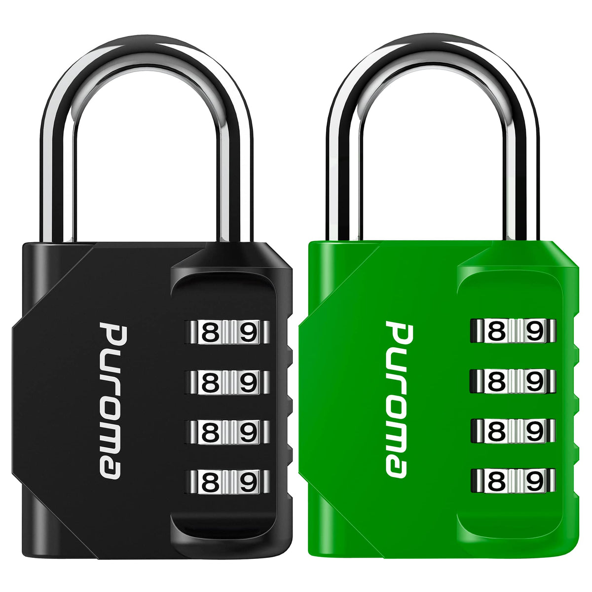 Puroma 2 Pack Combination Lock Locker 4 Digits Combo Padlock Gym Black