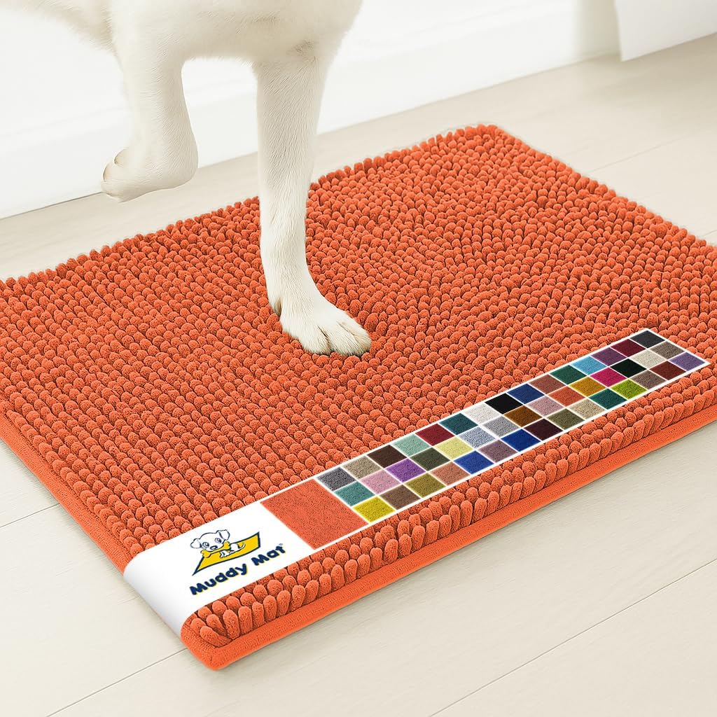 Muddy Mat® | Super Water Absorbent Door Mat Indoor, Microfiber Quick Dry Chenille Entryway Rug, Slip Resistant Front Door Mat, Indoor Mats for Entryway, Machine Washable Pet Rug, Grey 28"x18" Father Jim Norris notebooks