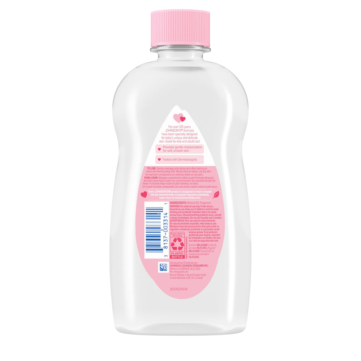 Johnson's Baby Oil, Hypoallergenic, 3 fl oz