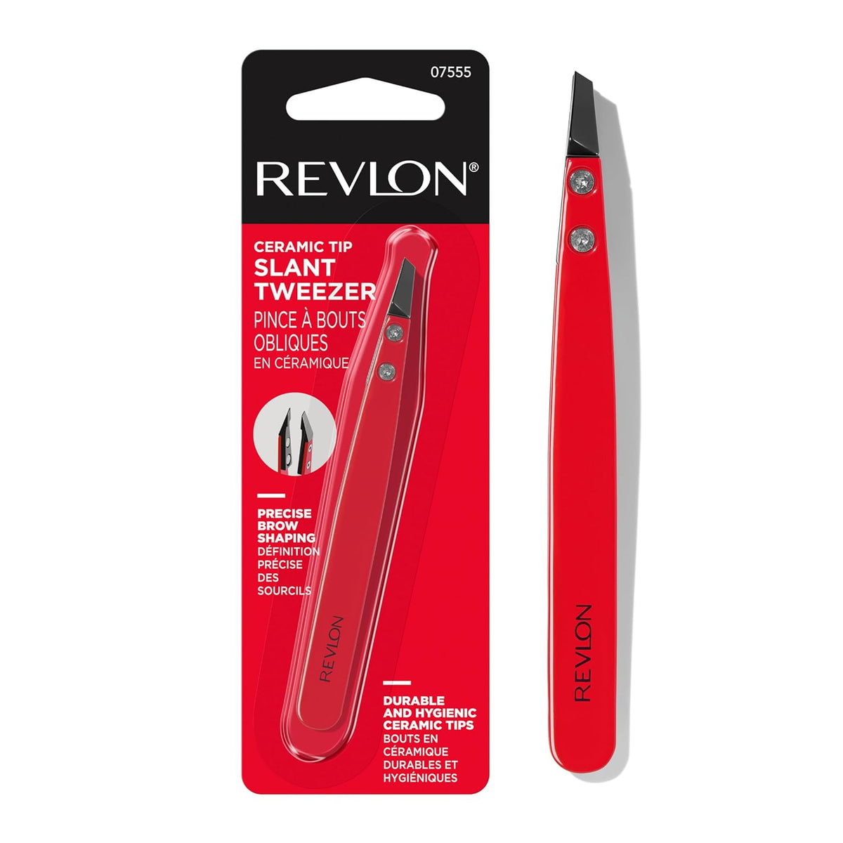 Revlon Expert Slant Tip Tweezer, Black, 1 Count