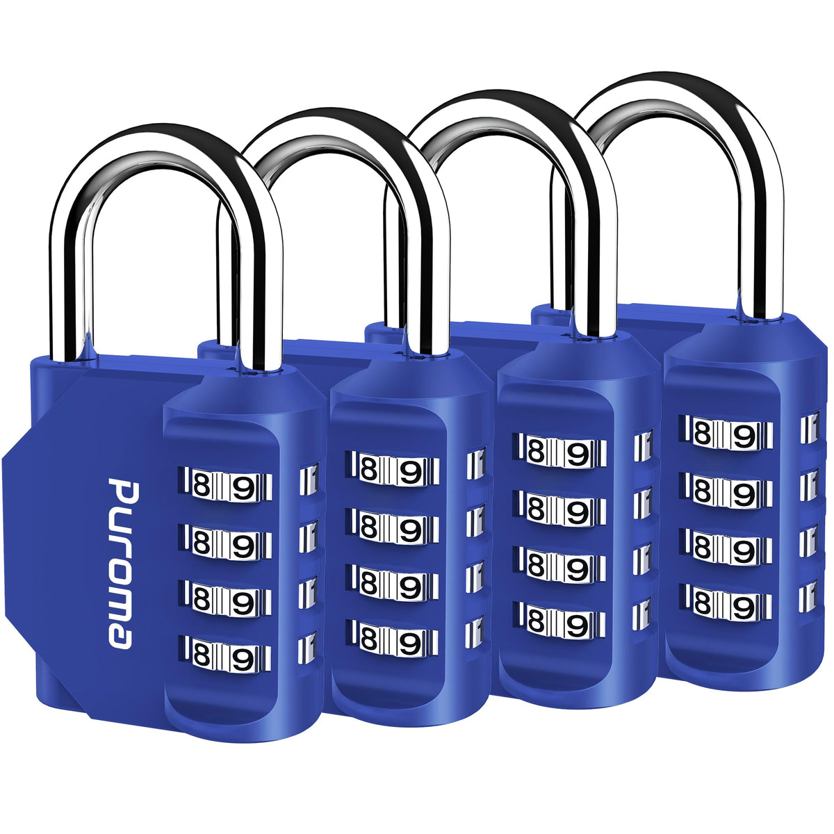 Puroma 2 Pack Combination Lock Locker 4 Digits Combo Padlock Gym Black