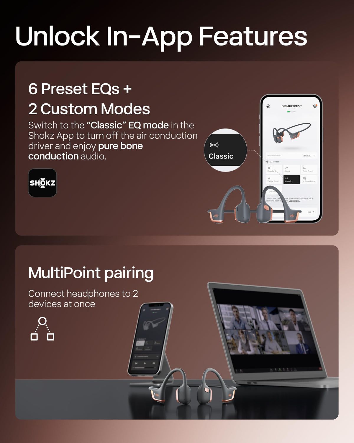 SHOKZ OpenRun Pro 2 Bone Conduction Bluetooth Sport Headphones, Black Father Jim Norris notebooks