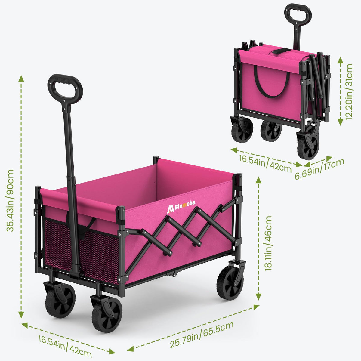 Blomoba Folding Wagon Cart with Wheels, 220lbs Utility Wagon Cart, Black Father Jim Norris notebooks