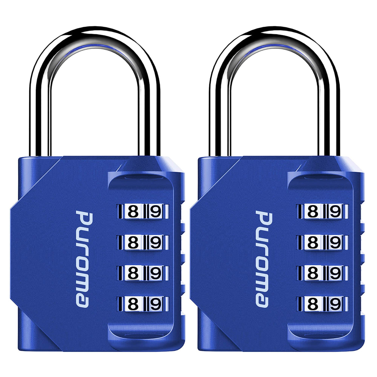 Puroma 2 Pack Combination Lock Locker 4 Digits Combo Padlock Gym Black