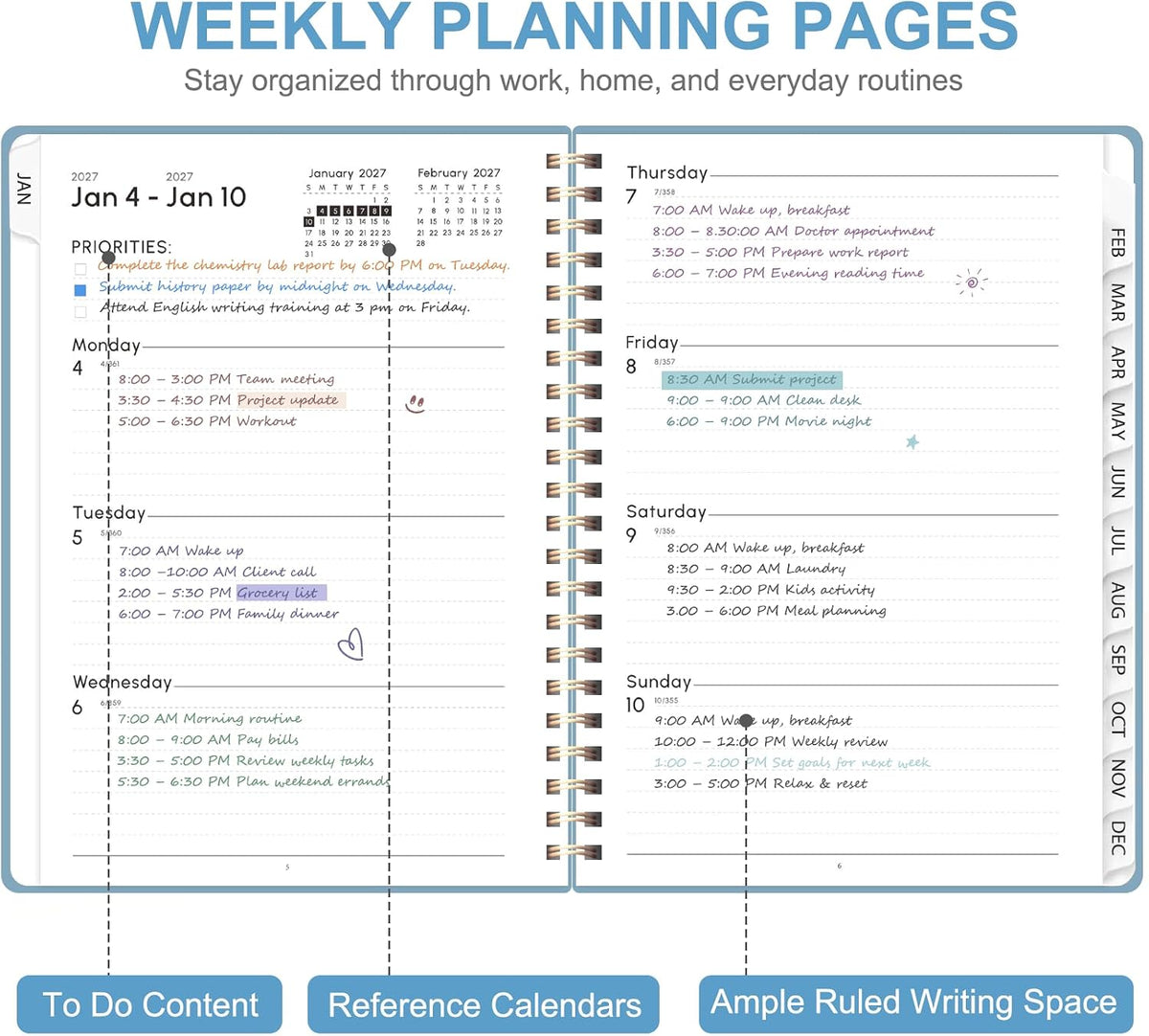 2027 Planner, Weekly and Monthly Calendar Planner Book, A5(6.3'' x 8.5'') Father Jim Norris notebooks