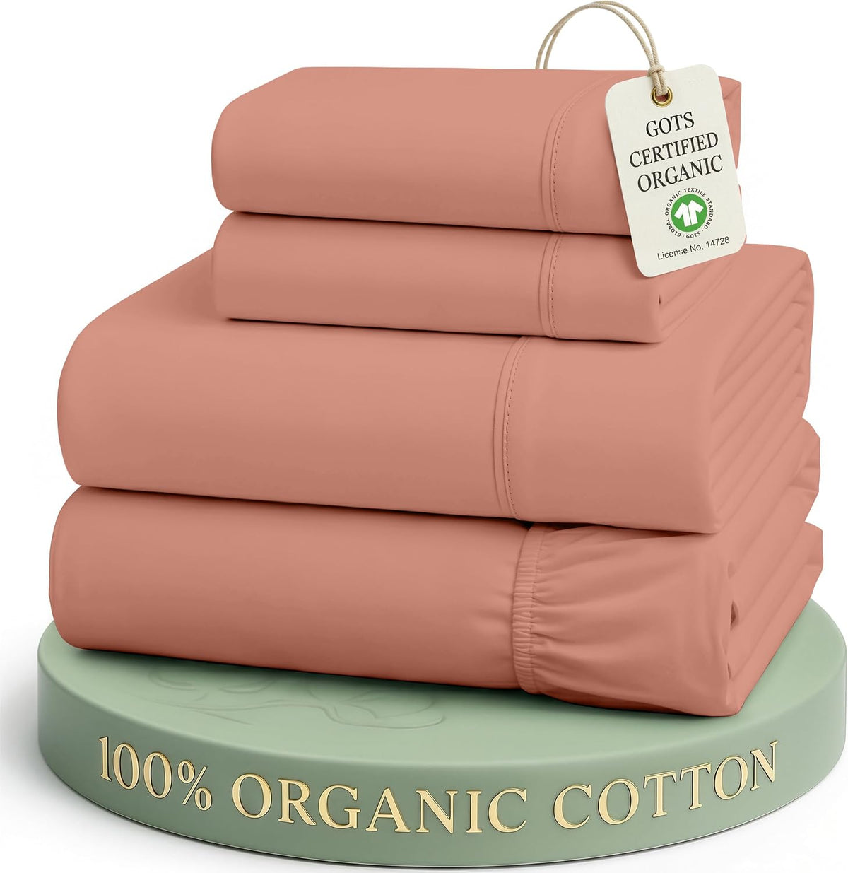 LANE LINEN California King Sheets 100% Organic Cotton 4pc Percale - White