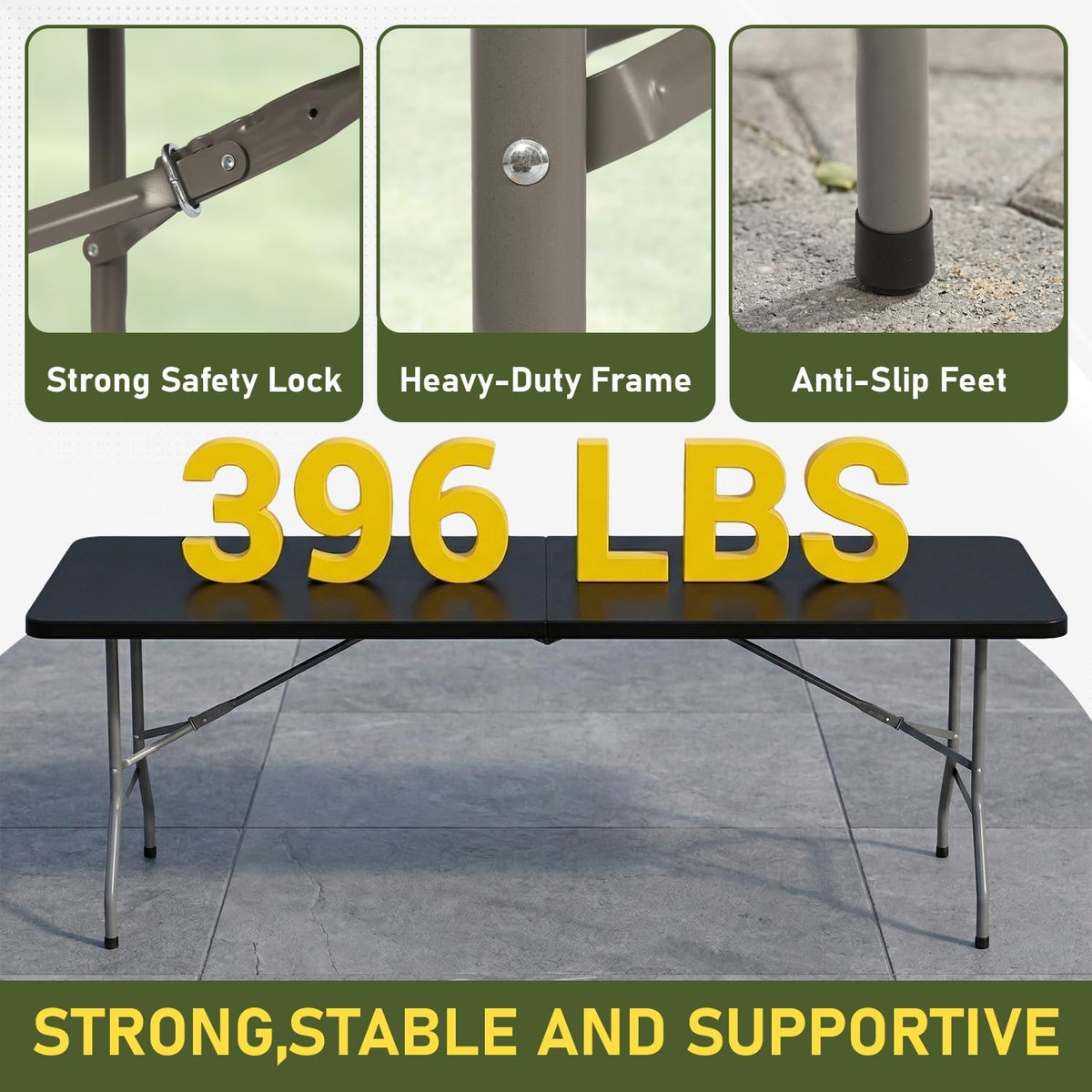 BestOffice | 6FT Folding Table | Black | Portable Plastic Table Father Jim Norris notebooks