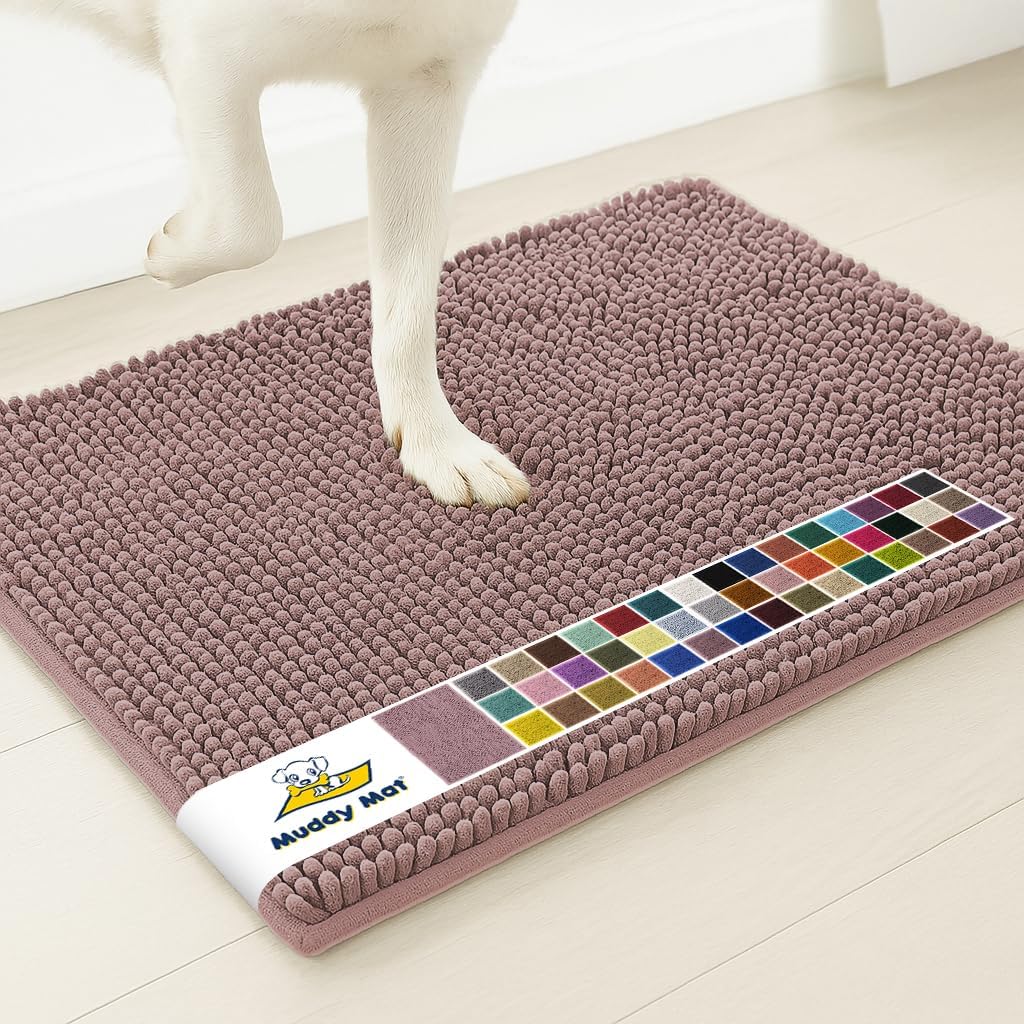 Muddy Mat® | Super Water Absorbent Door Mat Indoor, Microfiber Quick Dry Chenille Entryway Rug, Slip Resistant Front Door Mat, Indoor Mats for Entryway, Machine Washable Pet Rug, Grey 28"x18" Father Jim Norris notebooks