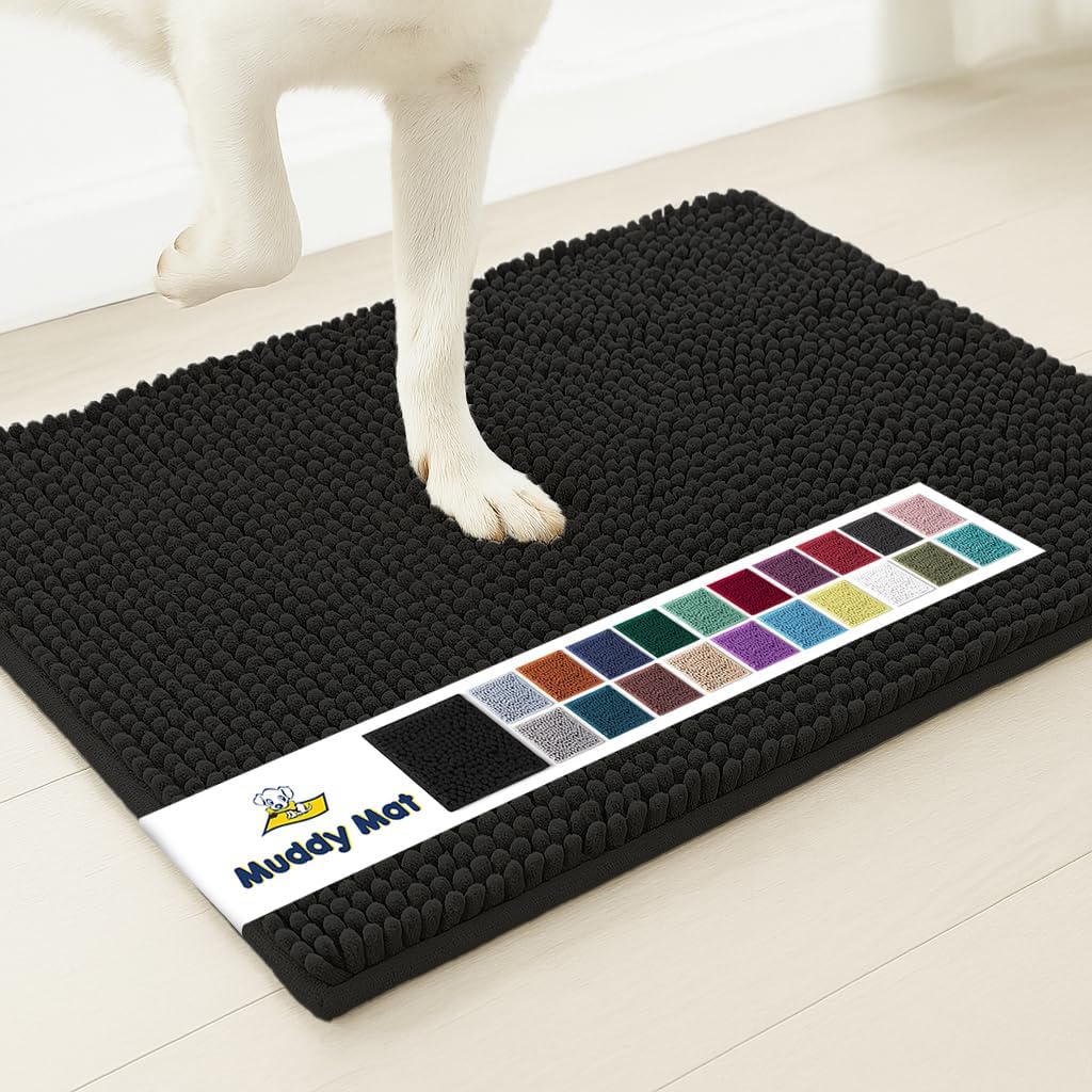 Muddy Mat® | Super Water Absorbent Door Mat Indoor, Microfiber Quick Dry Chenille Entryway Rug, Slip Resistant Front Door Mat, Indoor Mats for Entryway, Machine Washable Pet Rug, Grey 28"x18" Father Jim Norris notebooks