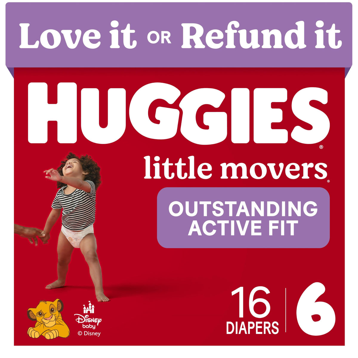 Huggies Little Movers Diapers Size 6, 108 Count (2 Packs of 54)
