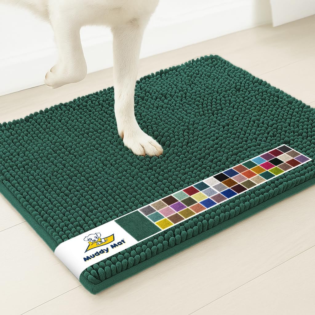 Muddy Mat® | Super Water Absorbent Door Mat Indoor, Microfiber Quick Dry Chenille Entryway Rug, Slip Resistant Front Door Mat, Indoor Mats for Entryway, Machine Washable Pet Rug, Grey 28"x18" Father Jim Norris notebooks