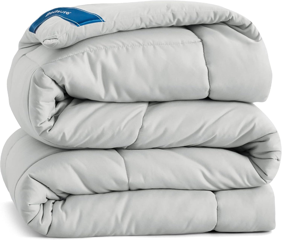 Bedsure Comforter Duvet Insert - Quilted Comforters King Size, All Season Duvet, GentleSoft Down Alternative Bedding, with 8 Tabs, Gifts for Women/Men, Light Spa Blue, King 90 x 102 Inches